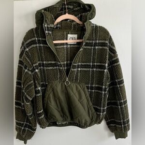 ZARA Cozy Fuzzy Warm Hoodie Size XS